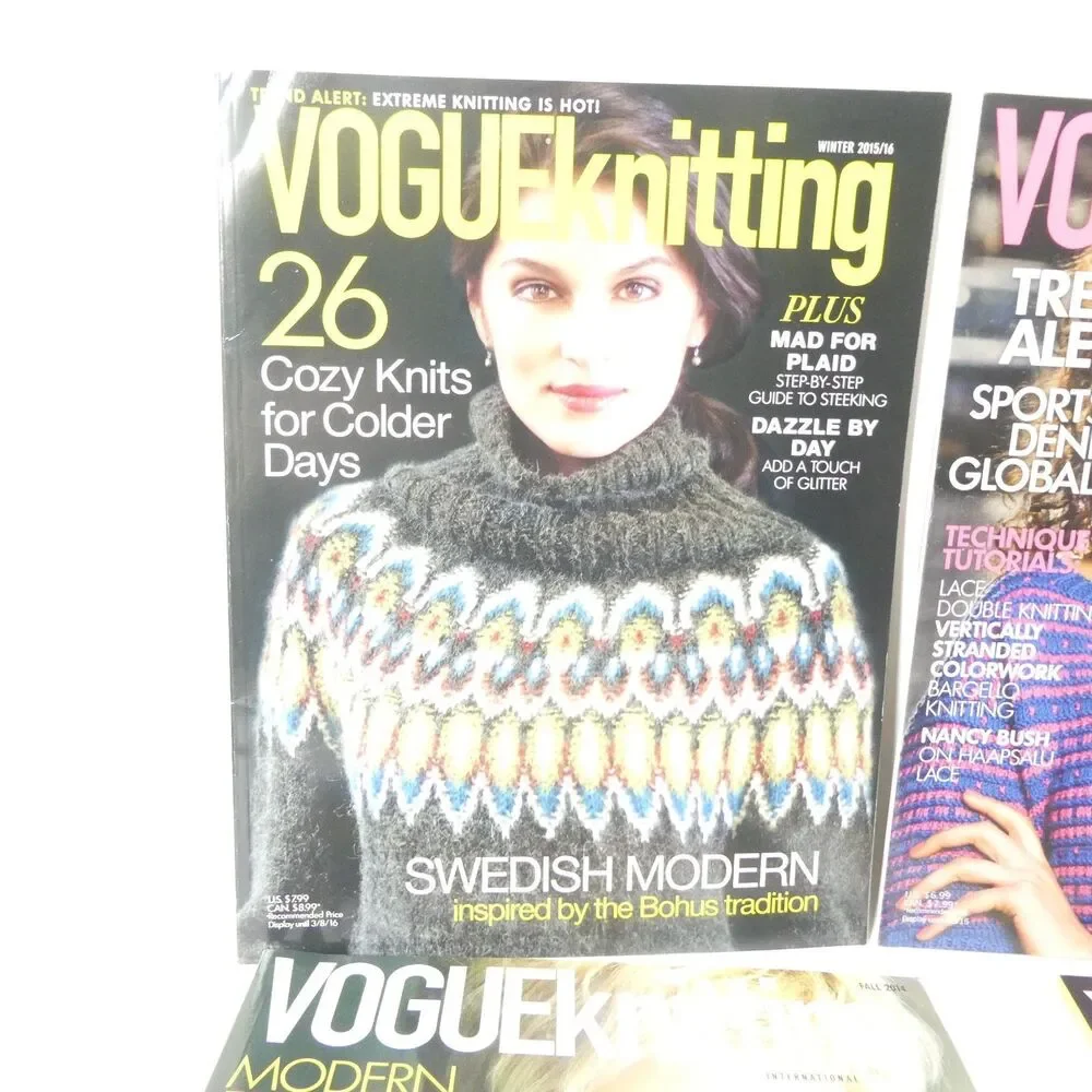 Vogue Knitting International Magazine - 4 Back Issues 1998 2014 2015 2016